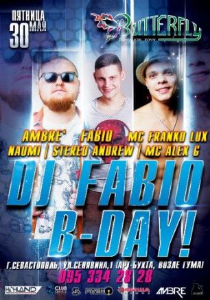 Dj Fabio B-Day в ночном клубе Butterfly  