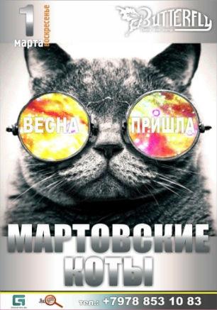 Вечеринка «Мартовские коты» в клубе Butterfly 