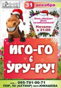 Новогодняя вечеринка «Иго-Го в Уру-Ру!» 31 декабря 2013