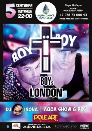 Дуэт Boys London в Aqua Dance Club 5 сентября 2014