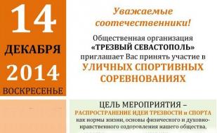 Уличные спортивные соревнования 14 декабря 2014